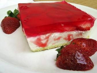 Postre Crema con Frutillas bajas calorias